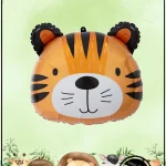 بادکنک فویلی طرح حیوانات جنگل ببر