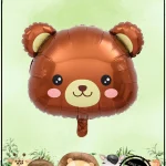 بادکنک فویلی طرح حیوانات جنگل خرس