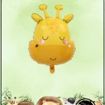 بادکنک فویلی طرح حیوانات جنگل زرافه