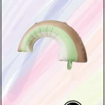 بادکنک فویلی طرح رنگین کمان سبز