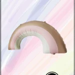 بادکنک فویلی طرح رنگین کمان صورتی