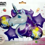 بادکنک 5 تکه تک شاخ بنفش