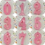 شمع عدد صورتی پاستیلی