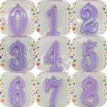 شمع عدد بنفش پاستیلی