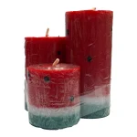 شمع هندوانه استوانه ای 3 تیکه