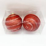 گوی قرمز اکلیلی 2 عددی بزرگ (8 سانت)