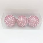 گوی صورتی اکلیلی 3 عددی بزرگ (6 سانت)