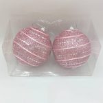 گوی صورتی اکلیلی 2 عددی بزرگ (8 سانت)