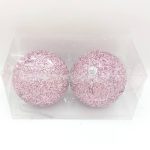 گوی صورتی ساده اکلیلی 2 عددی بزرگ (8 سانت)