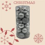 اویز گوی کریسمس 3 سانت 24 عددی - سه رنگ