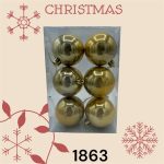 اویز گوی کریسمس  6 عددی - سه رنگ